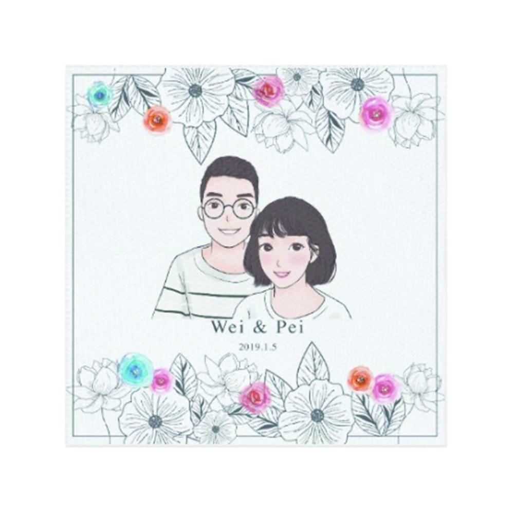 簡花款式個人化插畫掛布-Simple B&W Flower with illustration design - HKGIFTFORU