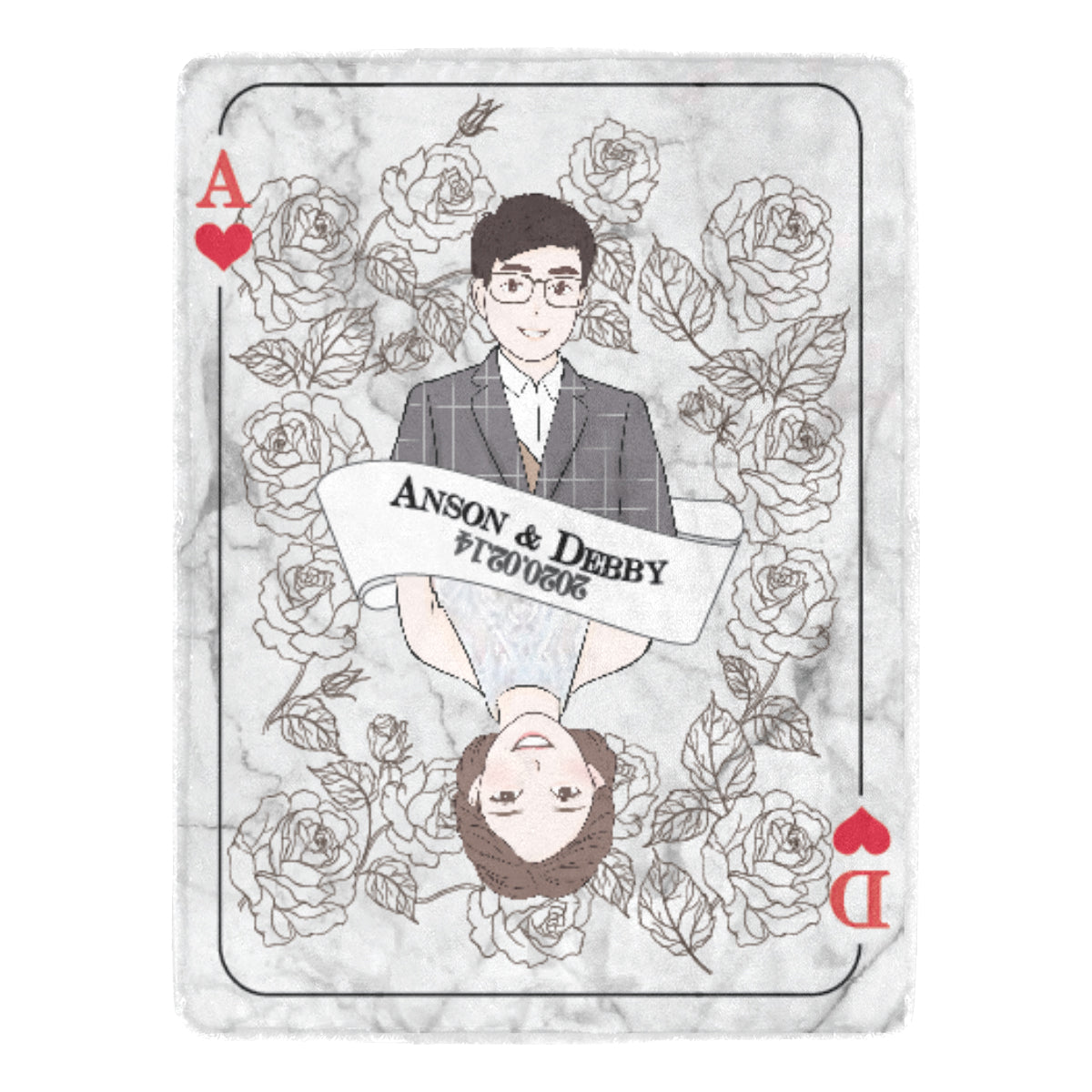 King & Queen 款式客製化插畫毛毯 King & Queen Theme- Custom Blanket with tailor-made illustration. - HKGIFTFORU