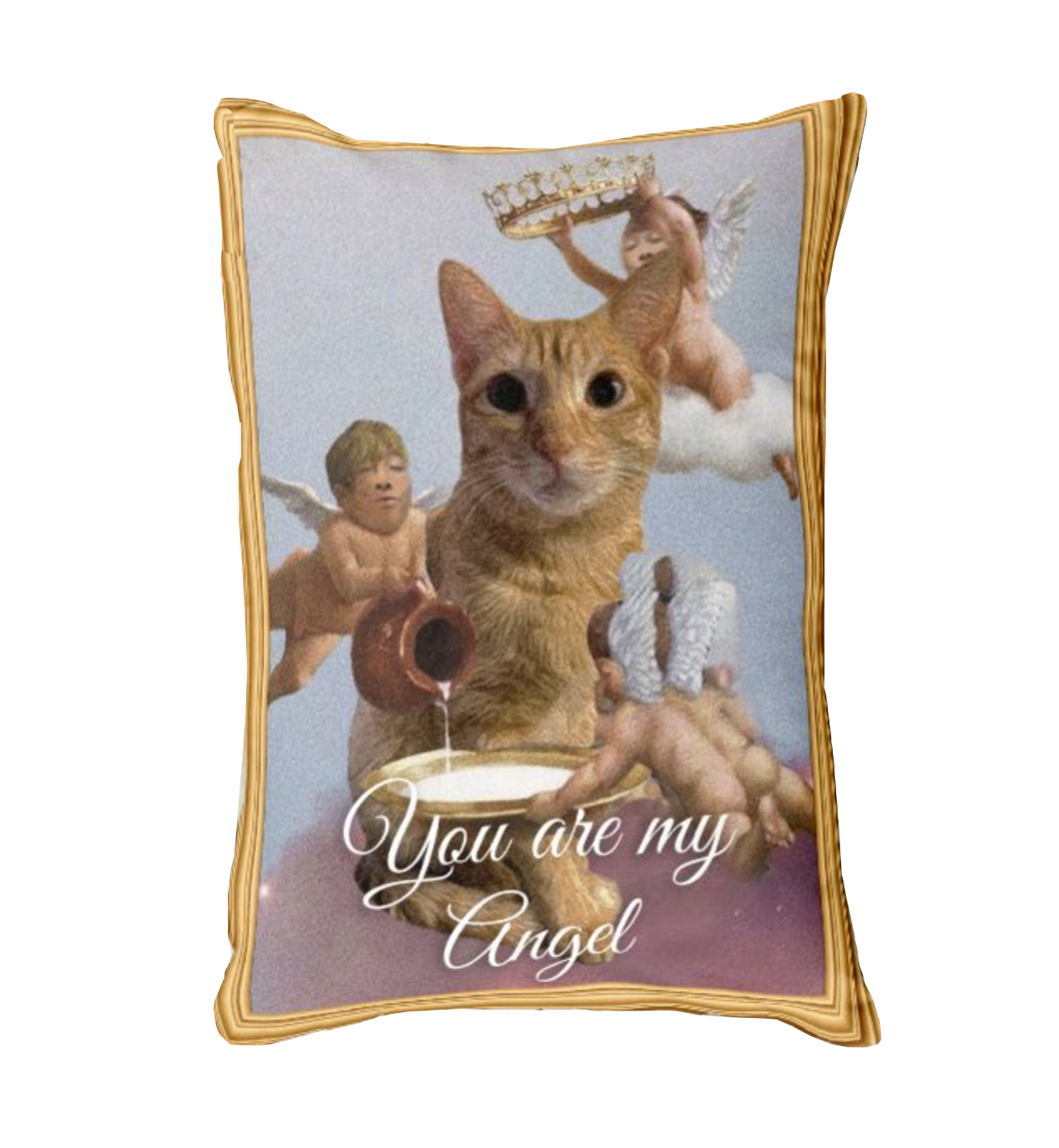 [萌寵入畫] You are my angel 古典畫系列抱枕靠枕午睡枕 - HKGIFTFORU